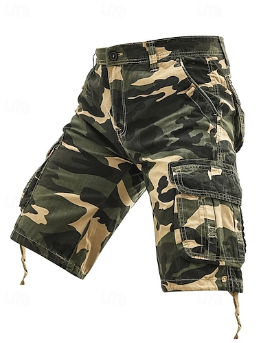  Homme Shorts cargo Short camouflage Shorts Shorts d'été Multi-poches Poche à Rabat Camouflage Confort Portable Longueur Genou Extérieur Sport Quotidien Mode Occasionnel bleu marine Kaki