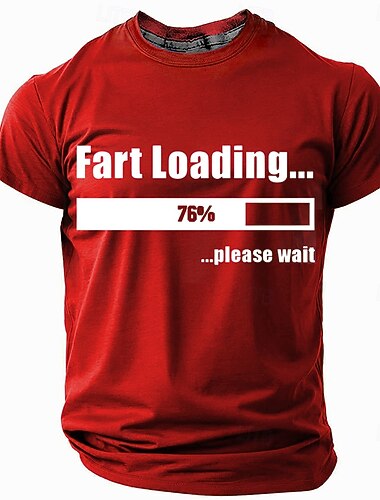  メンズ面白いグラフィックTシャツおならロード中76％お待ちくださいユーモアショートスリーブ