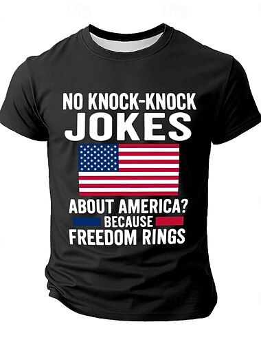  Patriotiske T-skjorter menn lokal egg T-skjorte kortermet T-skjorte 3D-printet rund hals skjorte militær morsom politisk T-skjorte gate uformell hverdags svart blå grønn sommer vår klær S M L