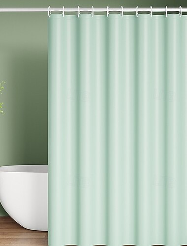  PEVA Douchegordijn Effen Kleurig Badgordijn Waterdicht Schimmelbestendig Inclusief Haken 180x180cm 70"x70" Groen Wit Zwart
