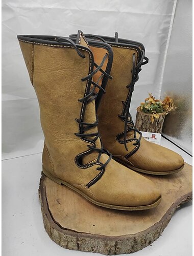  Médiéval Renaissance Chaussures Bottes hauteur genou Bottes jazz plates Ren Faire Pirate Viking Croisé Homme Celtique Pirate Halloween Mascarade Performance Soirée & Fête LARP Adultes Chaussures