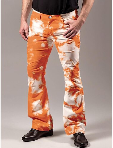  Retro / vintage Anii 1970 Macabru Pantaloni cu fund clopot Pantaloni evazați Disc Talie Medie Psihedelic Bărbați Halloween Carnaval Vacanță festival de muzică Festival Adulți Pantaloni