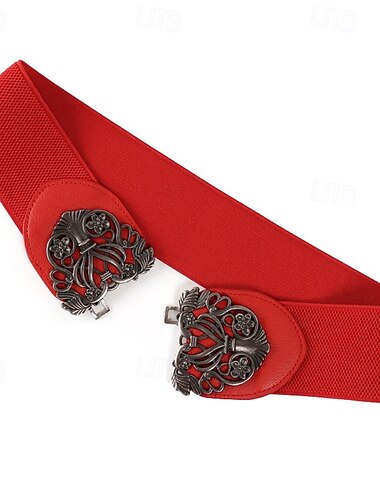  Damen Gürtel PU Schwarz Rote Kamel Beige Taillengürtel Täglich Teegesellschaft Blumen