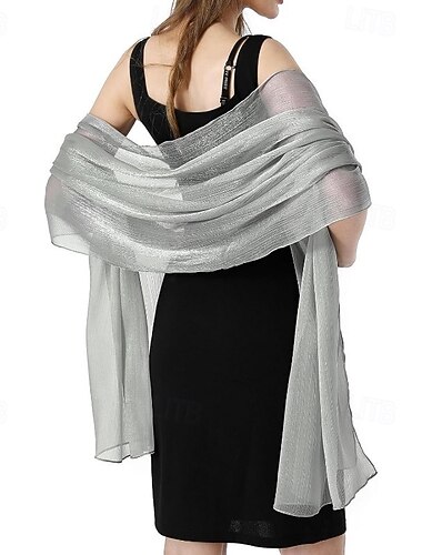  Sjal til kvinner Elegant damer Ermeløs Polyester Bryllup Wrap Med Ren Farge Til Formell Sommer