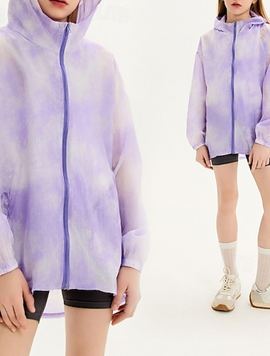  Kinderen Voor meisjes Jas Tie Dye Modieus Vetoketju School jas bovenkleding 4 jaar + Zomer Paars