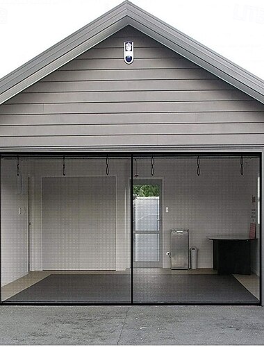  Magnetische Garagentür Fliegennetz mit Magnetverschluss Fiberglas Garagentüren für Autos herunterziehbar für Patio Veranda Fenster um Insekten fernzuhalten