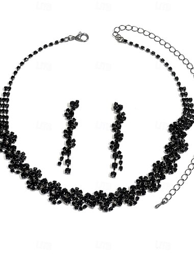  Seturi de bijuterii de mireasă 2 Diamante Artificiale 1 Colier Cercei Pentru femei Elegant Stilat Clasic Încântător Clasic Iubire Prețios Set de bijuterii Pentru Nuntă Cadou
