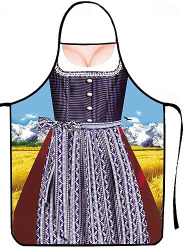  Oktoberfest öl Kostym Förkläde Dirndl lederhosen Oktoberfest / öl Bayersk Bayerskt par Wiesn Traditionell stil Ängar Herr Dam Fest Ölfestival Traditionell stil tyg Förkläde