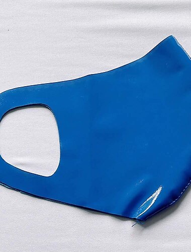  Maske Gesichtsschutz aus Gummi Halbgesichtsmaske Glänzendes Finish Herren Damen Shinny Lederfetisch Nasser Look Einfarbig Kostüm für Leistung Nachtclub Pride Parade Halloween Karneval Erwachsene