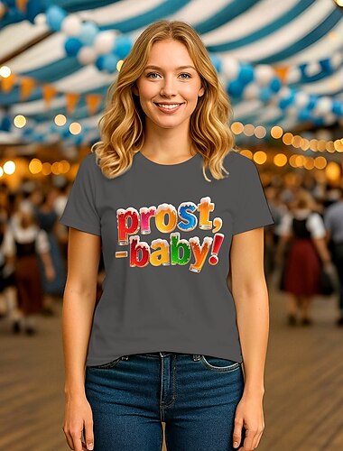  Oktoberfest Øl T-shirt Bayersk München Tysk Grafisk Til Dame Voksne Karneval Oktoberfest øl Varmstempling Fest