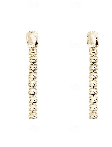  Mujer Pendientes cortos Geométrico Precioso Elegante Vintage Personalizado Diamante Sintético Aretes Joyas Plata / Dorado Para Boda Fiesta Fiesta de baile 1 Par