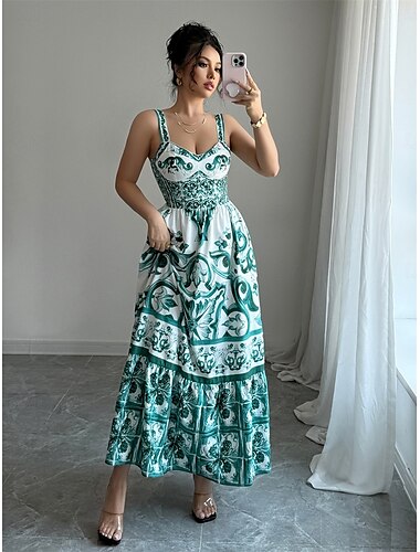  A-Linie Quinceanera Kleider Elegantes Kleid Hochzeitsgast Bodenlang Ärmellos Sweetheart Polyester Rückenvoll mit Blumenmuster Hochzeitsgastkleid