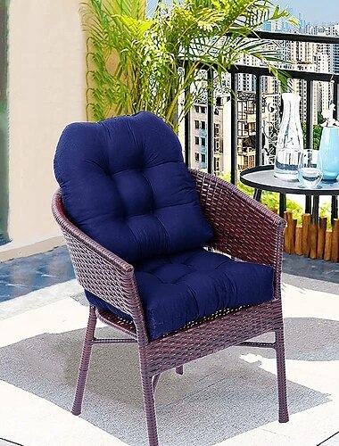  Cuscini per sedie da esterno impermeabili, set da 2, cuscini per sedie da patio a forma di U da 19" x 19", per sedie da giardino, per mobili da giardino, decorazione per la casa e il giardino.