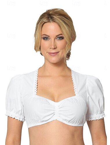  Oktoberfest bier Kostuum Dirndl-blouse hulp in de huishouding Bavarian München Weiden Dames Carnaval Bierfestival Doek in traditionele stijl