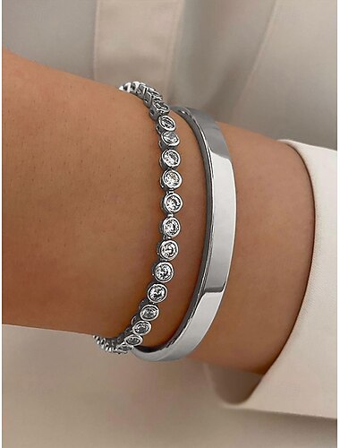  Goldfarbenes Kristallarmband-Set für Damen – elegante Stapelarmreifen für Partys, Verabredungen und den Alltag