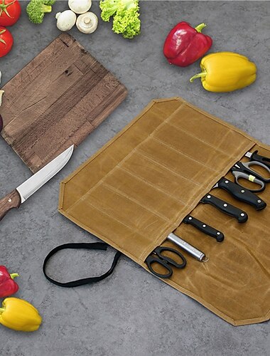  outdoor camping picknick draagbare messentas keukenmessenrol tas draagbare wax canvas waterdichte kookgerei keuken opbergtas