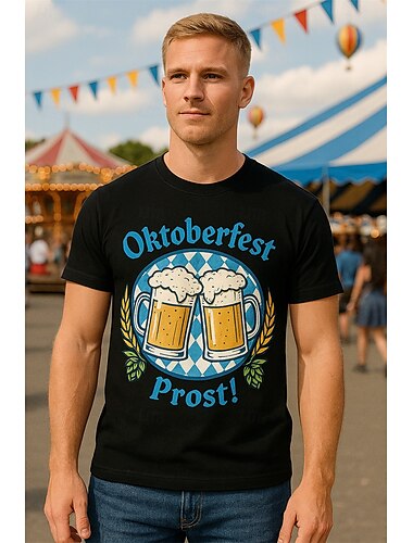  Oktoberfest Beer T-shirt Bavarian Munich German Graphic For Men's Adults' Oktoberfest Beer Hot Stamping Festival