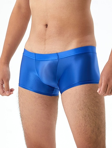  Boxer shorts Ondergoed Glanzende afwerking Voor heren Glanzend Leerfetisj Natte look Effen Kleur Kostuum voor Nachtclub Prideparade Trots maand Halloween Carnaval Volwassenen