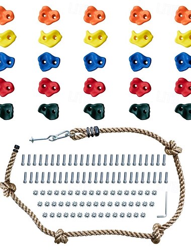 Set de frânghii de cățărat cu patru noduri pentru copii, pumn din plastic, echipament de distracție pentru cățărat, loc de joacă pentru grădiniță, sală de sport