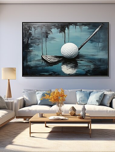  handgefertigtes Original Golfsport Ölgemälde auf Leinwand abstrakte Golfball Wandkunst für Wohndekoration mit gespanntem Rahmen ohne Innenrahmen Gemälde