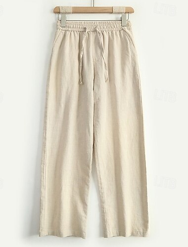  Herren Leinenhosen Hose Sommerhose Strandhose Tasche Kordelzug Elastischer Bund Einfach Komfort Atmungsaktiv Urlaub Täglich Ferien Hawaiianisch Boho Schwarz Weiß Mikroelastisch