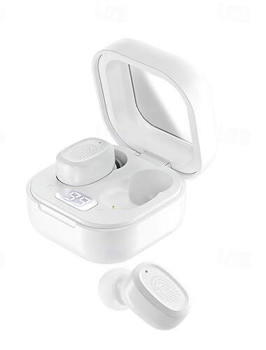  Fones de Ouvido Sem Fio BY18 TWS Bluetooth 5.3 In-Ear com Estojo de Carregamento Baixa Latência Som Estéreo Microfone Embutido para Telefone e Jogos