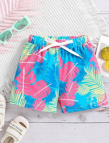  Peuter Jongens One Piece Strandshorts Buiten Strand Kinderdag Tie Dye Afdrukken Basic Afdrukken Badpakken 4-7 jaar Zomer blauw