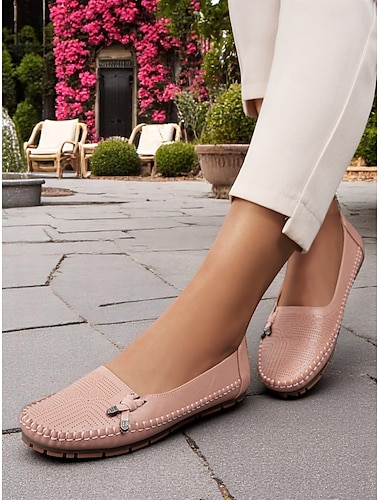  Mocassins roses doux pour femmes – mocassins de conduite confortables à enfiler pour le bureau, le shopping et les sorties du week-end