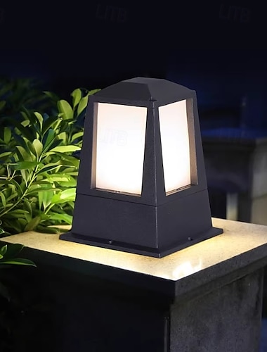  Venkovní LED nástěnné svítidlo teplá bílá 19*25 cm 1 světlo, venkovní vodotěsné sloupové světlo, moderní, pro vilu, bránu, plot, sloupové světlo, zahradu, dvůr, trávník, cestu, verandu, dekorace,
