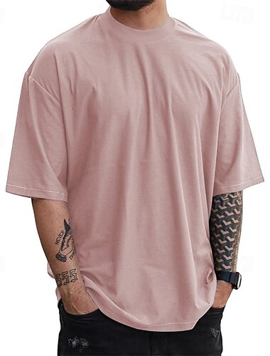  Voor heren T-shirt T-shirts Shirt met korte mouwen Korte mouw Strakke ronde hals Zomer Effen Modieus Ontwerper Basic Klassiek Vakantie Straat Uitgaan Zwart Wit Geel Top T-shirt voor mannen