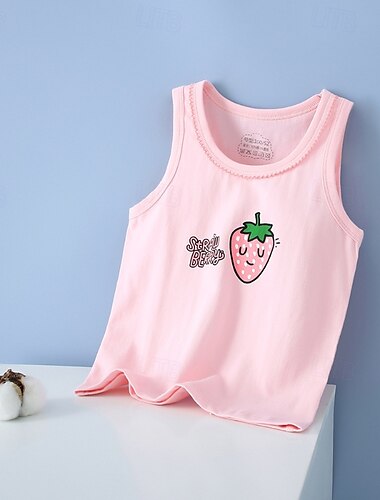  Kinder Mädchen Panzer Geometrisch Outdoor Ärmellos Streetwear 4-12 Jahre Sommer Gelb Rosa Orange