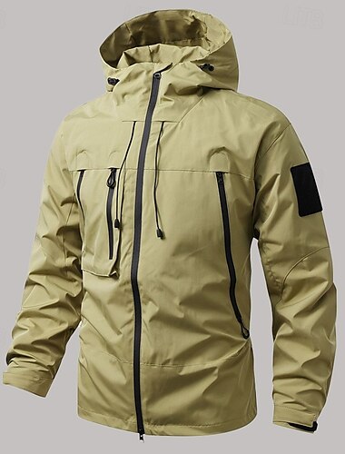  Herren Soft Shell Jacke übergangsjacke Ausgehen Wasserdicht Tasche Ganzjahres Einfach Outdoor Mit Kapuze Regulär Schwarz Weiß Purpur Grün Kaffee Jacken