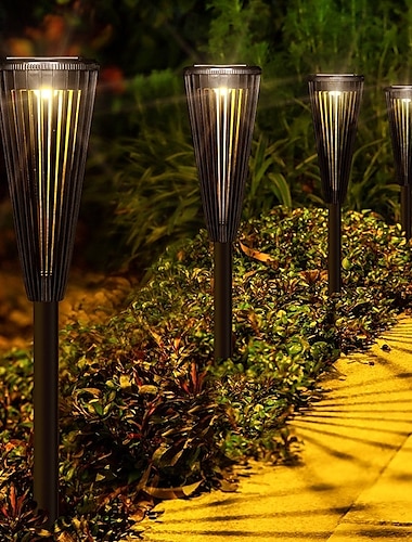  LED-Solar-Wegeleuchten für den Außenbereich, wasserdicht, IP65, Solar-Gehwegleuchten mit automatischer Ein-/Ausschaltung und 2 Beleuchtungsmodi, Außenlandschaftsbeleuchtung für Hof, Garten, Wege,