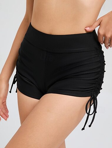  Femmes Short de surf Shorts de bain Séchage Rapide Respirant Maillot de Bain Bas Surf Plage Sports Nautiques Natation Couleur Unie Été