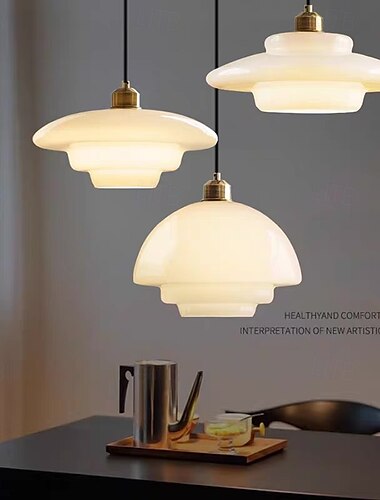  مصابيح معلقة LED للسقف مصابيح معلقة زجاجية نحاسية عاكسة للضوء ثريات لغرفة الطعام وغرفة المعيشة الفاخرة ديكور 110-240 فولت