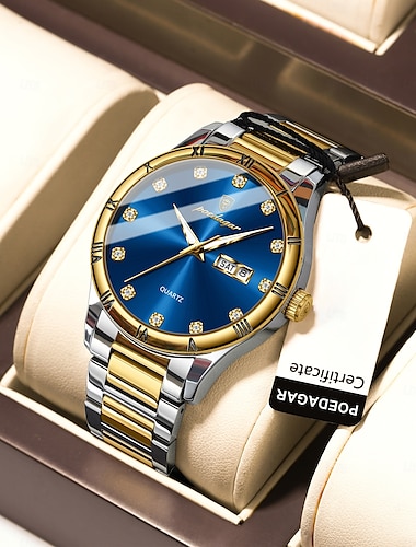  Reloj retro multifuncional 878 para hombre, nuevo, con doble calendario, luz nocturna, resistente al agua, de cuarzo