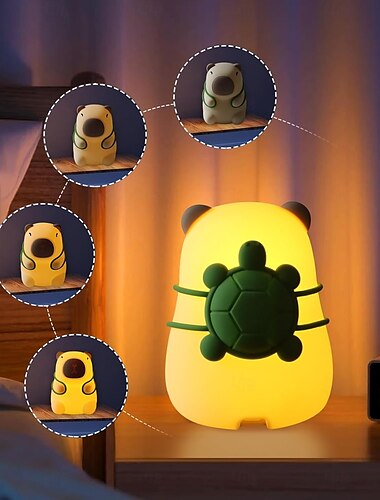  Süßes Tier-Nachtlicht, LED-Silikon-Squishy-Tierlampe für Kinder, ideales Nachtlicht fürs Kinderzimmer für Jungen und Mädchen, lustige Zimmerdekoration, weiches und sicheres Stilllicht