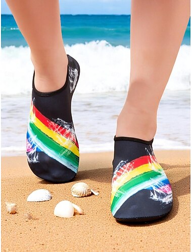  Scarpe da acqua da donna con motivo a gatto colorato – calzini da acqua leggeri per spiaggia, nuoto, piscina e yoga