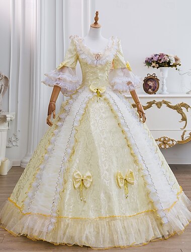  Rokoko-Ballkleid für Damen aus dem 18. Jahrhundert, Prinzessin Maria Antonietta, Rokoko, viktorianisches Renaissance-Urlaubskleid