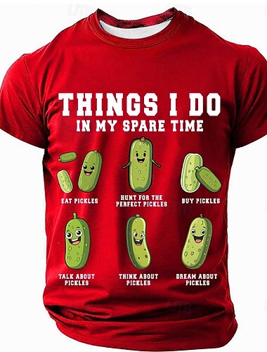  Pánské vtipné tričko pro milovníky okurek - 'Věci které dělám ve svém volném čase' Humorné tričko