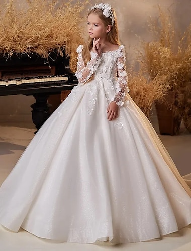  Vestido de Gala Cola de Corte Vestido de Niña Florista Primera Comunión Elsa congelada Niñas lindo vestido de fiesta Tul con Fruncido Estilo real tutú Ajuste 3-16 años