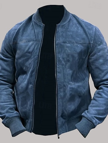  Voor heren Bomberjack Overgangsjack Dagelijks Windjack Zak Alle seizoenen Effen Casual Opstaand Normaal Zwart Bruin Leger Groen Donkerblauw Licht Blauw Jacks