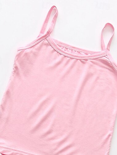  Kinder Mädchen Panzer Einfarbig Outdoor Ärmellos Streetwear 4-12 Jahre Sommer Schwarz Weiß Rosa