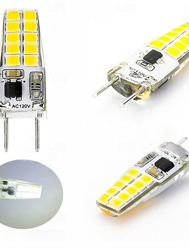  G8-LED-Glühbirnen, dimmbar, 120 V, T4-JCD-Typ, Bi-Pin-G8-Sockel, 3 W, entspricht 20–25 W Halogenlampe, weiß, warmweiß, für Puck-Licht, Unterschranklicht, Unterthekenlicht, 5 Stück