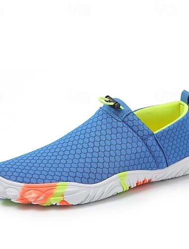  Chaussures à enfiler en mesh pour homme en beige et orange – mocassins extensibles et respirants pour les voyages, les sorties estivales et les déplacements faciles