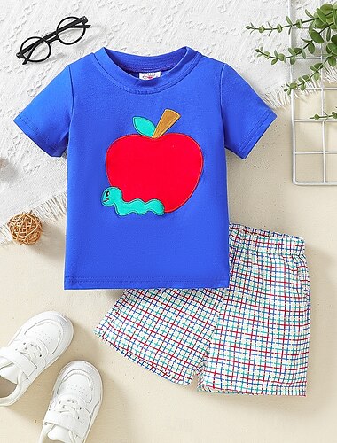  Carnaval Garçons 3D Fruit T-shirt et short Manche Courte Été Mode Tout-petit 1-3 ans Extérieur