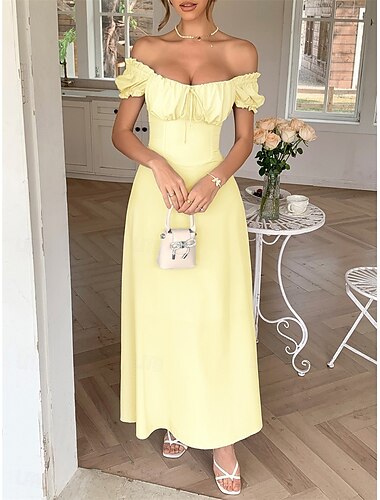  A-Linie Quinceanera-Kleider Elegant Kleid Formell Hochzeit Bodenlang Kurzarm Schulterfrei Chiffon mit Falten 2025