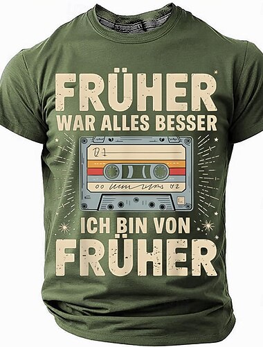  Herren Lustiger Slang T Shirt Kurzarm T-Shirt 3D-Druck Rundhalsausschnitt Hemd Mode Täglich Straße Lässig Täglich Schwarz Rote Blau Sommer Frühling Ganzjahres Bekleidung S M L XL XXL XXXL
