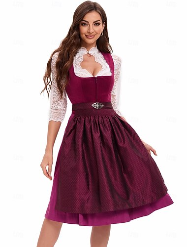  Passendes Oktoberfest Kostüm - Dirndl für Frauen oder Lederhosen für Männer bayerisches Bierkleid im alpinen deutschen Stil perfekt für Bierfest Party Halloween Themenparty – Separat für Ihn  Sie