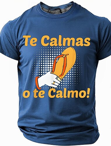  Men's Offensive Spanish T Shirt Short Sleeve T shirt 3D Print Crew Neck Shirt Fashion Daily Basic Street Casual Daily Black Red Blue Summer Spring All Seasons Clothing Apparel S M L XL XXL XXXL